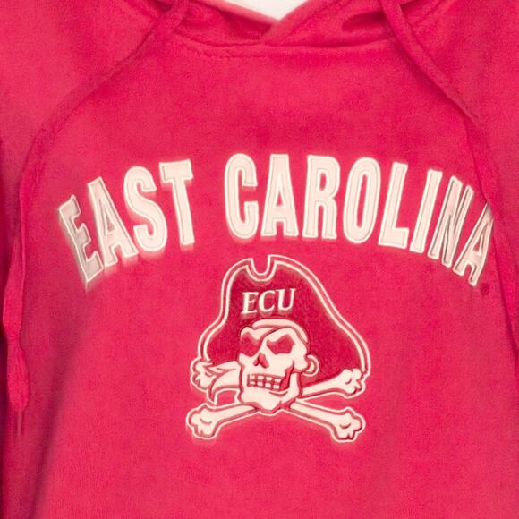 ECU Pirates Hot Pink Hoodie Sweatshirt Stadium Athletics Women’s L Fleece Lined - Picture 2 of 6